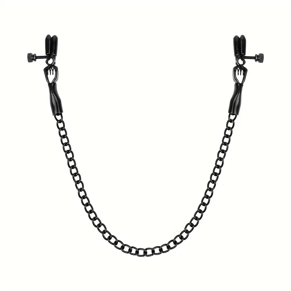 Metal BDSM Nipple Clamps with Single Chain for Couples